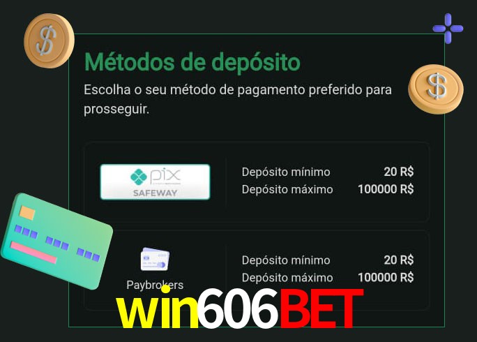 O cassino win606bet oferece uma grande variedade de métodos de pagamento